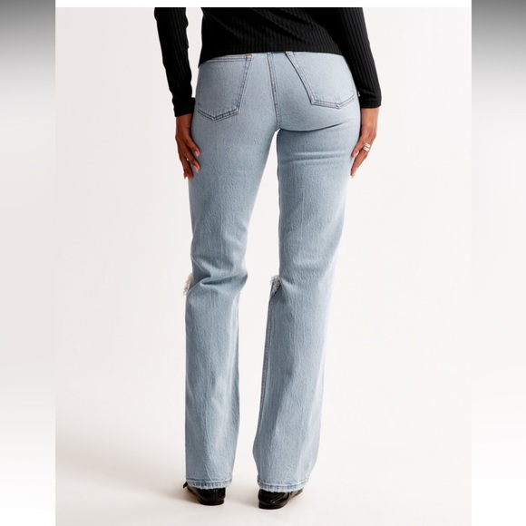 Abercrombie The 90s Straight Ultra High Rise Jeans | Distressed Jeans Size 29L - Picture 5 of 12
